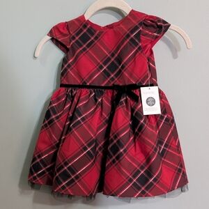 NEW Red and Black Plaid Girls Dress 6-12 M *M8